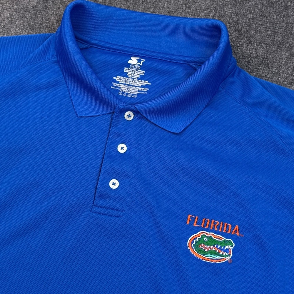 Florida Gators UF Polo Shirt Mens Size XL Blue Moisture‎ Wick Embroidered